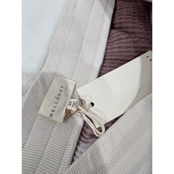 NWT MELLODAY Size 2X Women's Plus Size Tie Dye Thermal Joggers Grey Multi Color - Picture 6 of 11